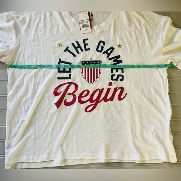 Team USA Olympics Short Sleeve T Shirt Womens XL White Let The Games Begin NWT - Picture 4 of 10